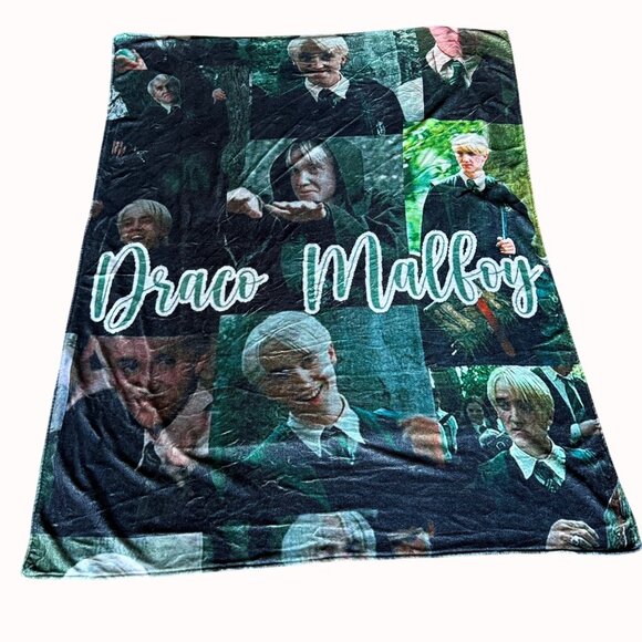 Draco Malfoy Collage Blanket Soft Fleece Throw Slytherin Harry Potter Fan Gift - Picture 2 of 11